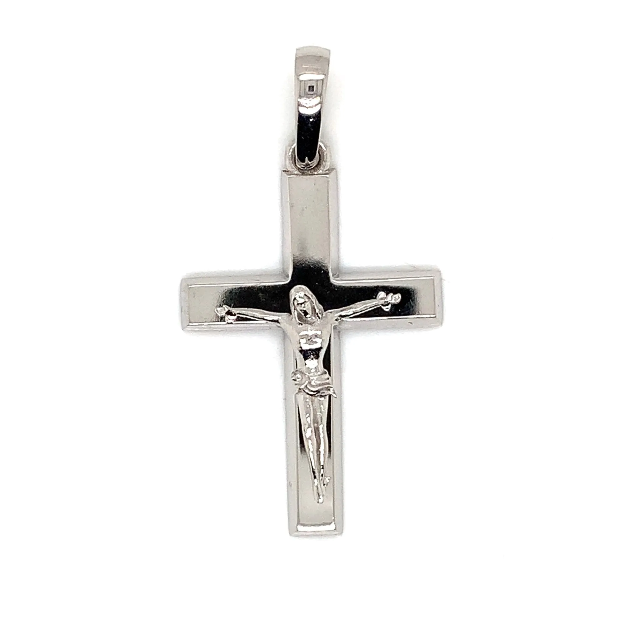 14K White Gold Crucifix Pendant (3.60gr)