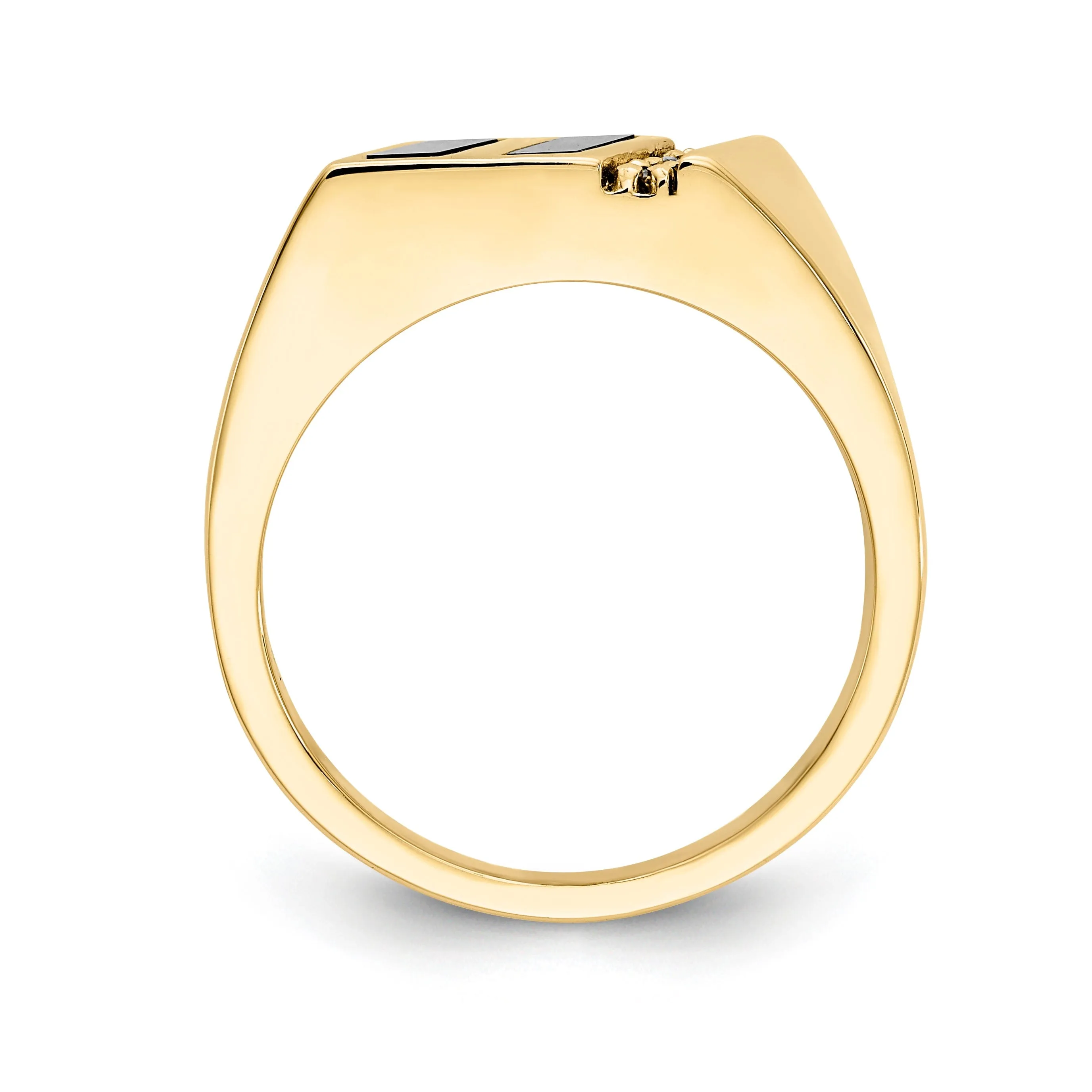 14k Yellow Gold Casted Men's 1/20ct. Diamond Ring