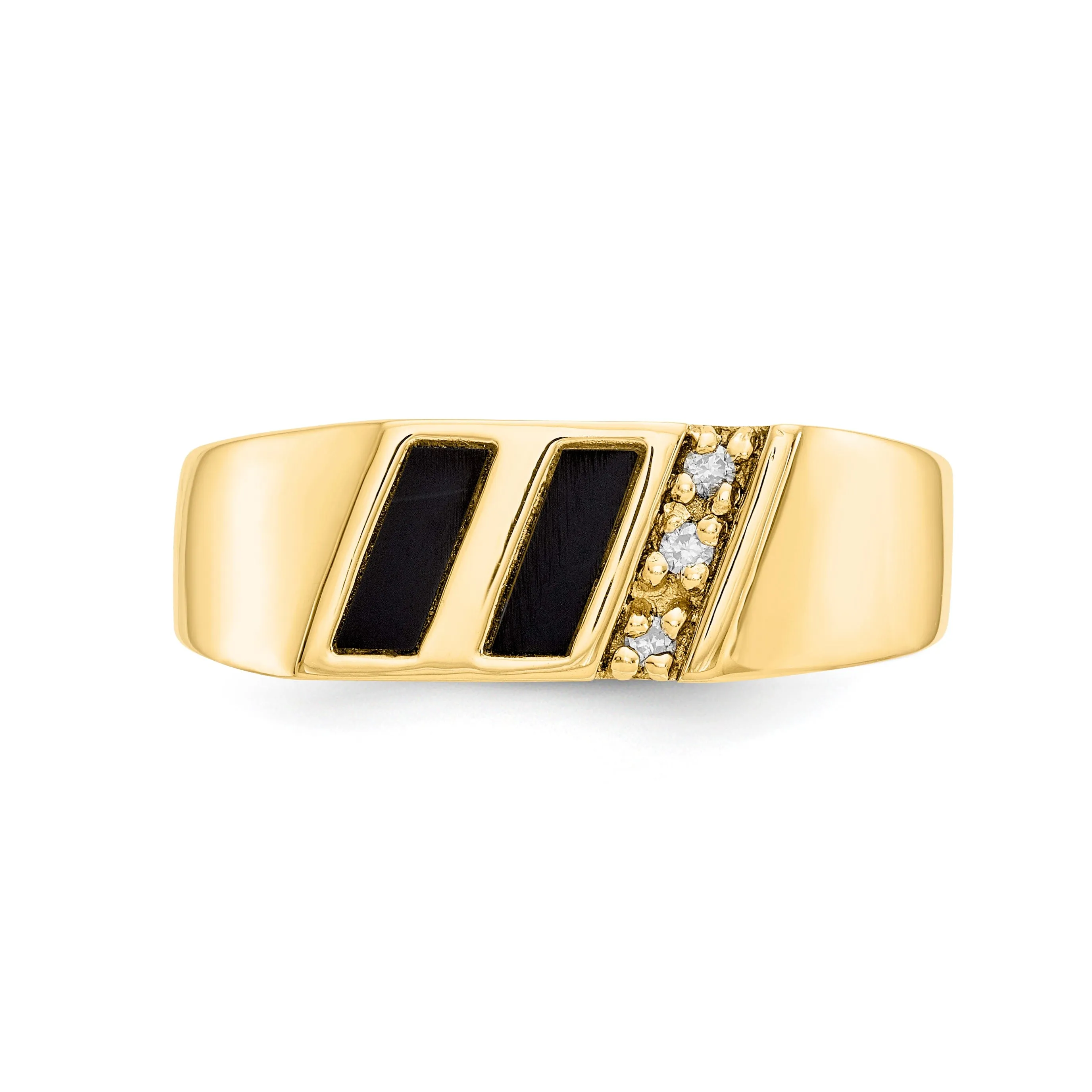 14k Yellow Gold Casted Men's 1/20ct. Diamond Ring