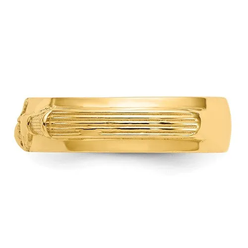 14k Yellow Gold Mens Claddagh Band Ring