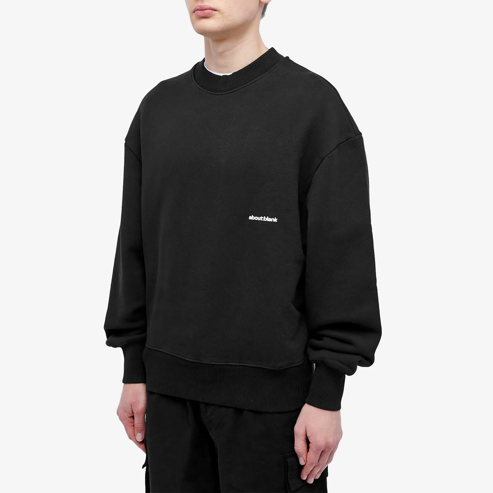 About:Blank Box Logo Sweatshirt, Black & Ecru
