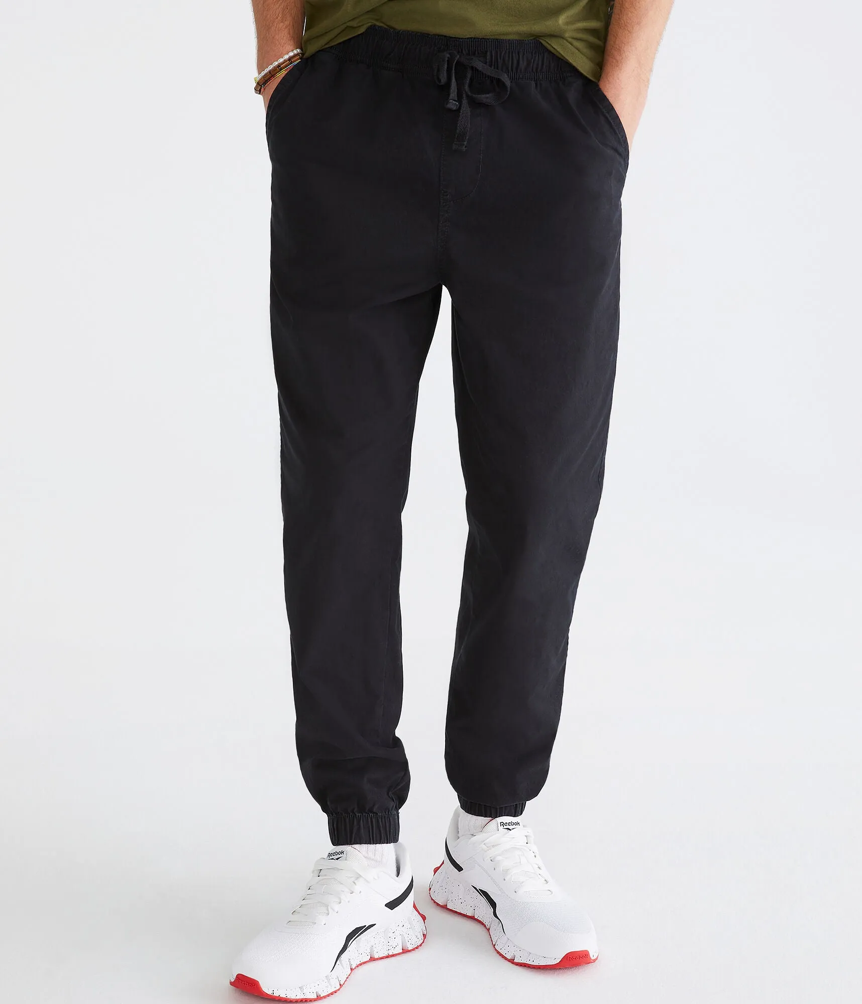 Aeropostale Stretch Twill Joggers, Black