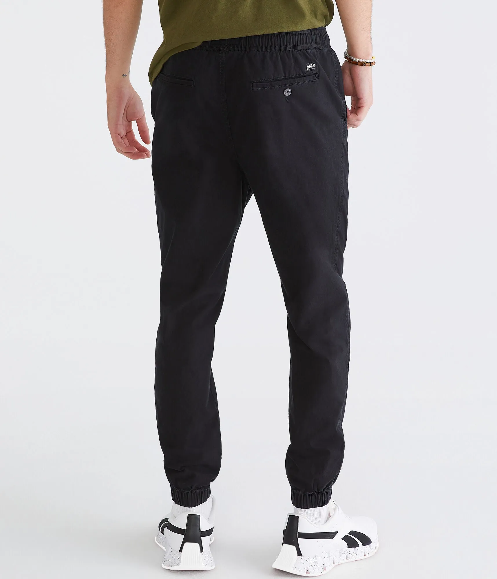 Aeropostale Stretch Twill Joggers, Black