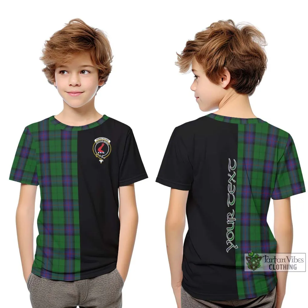 Armstrong Tartan Kid T-Shirt with Family Crest and Half Of Me Style