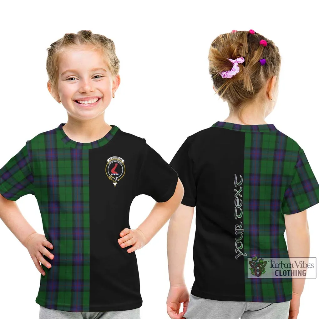 Armstrong Tartan Kid T-Shirt with Family Crest and Half Of Me Style