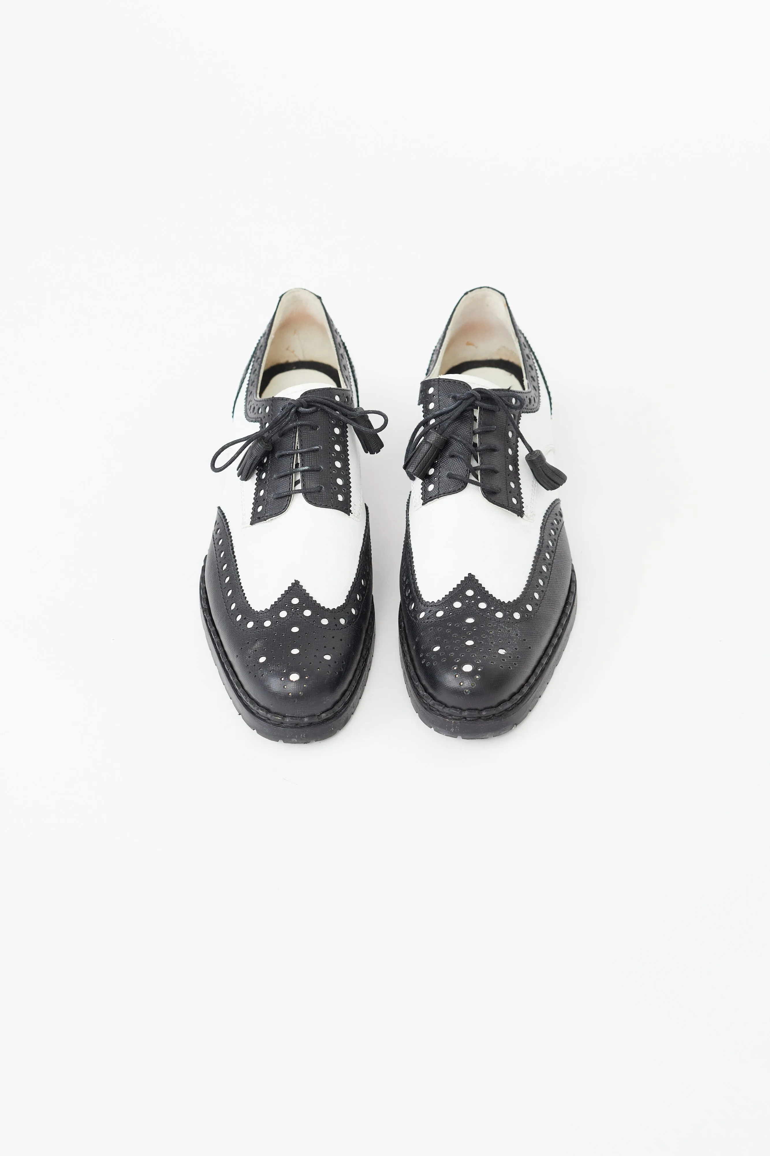 Black & White Leather Brogue Oxford