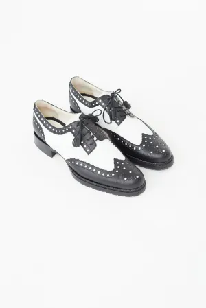 Black & White Leather Brogue Oxford