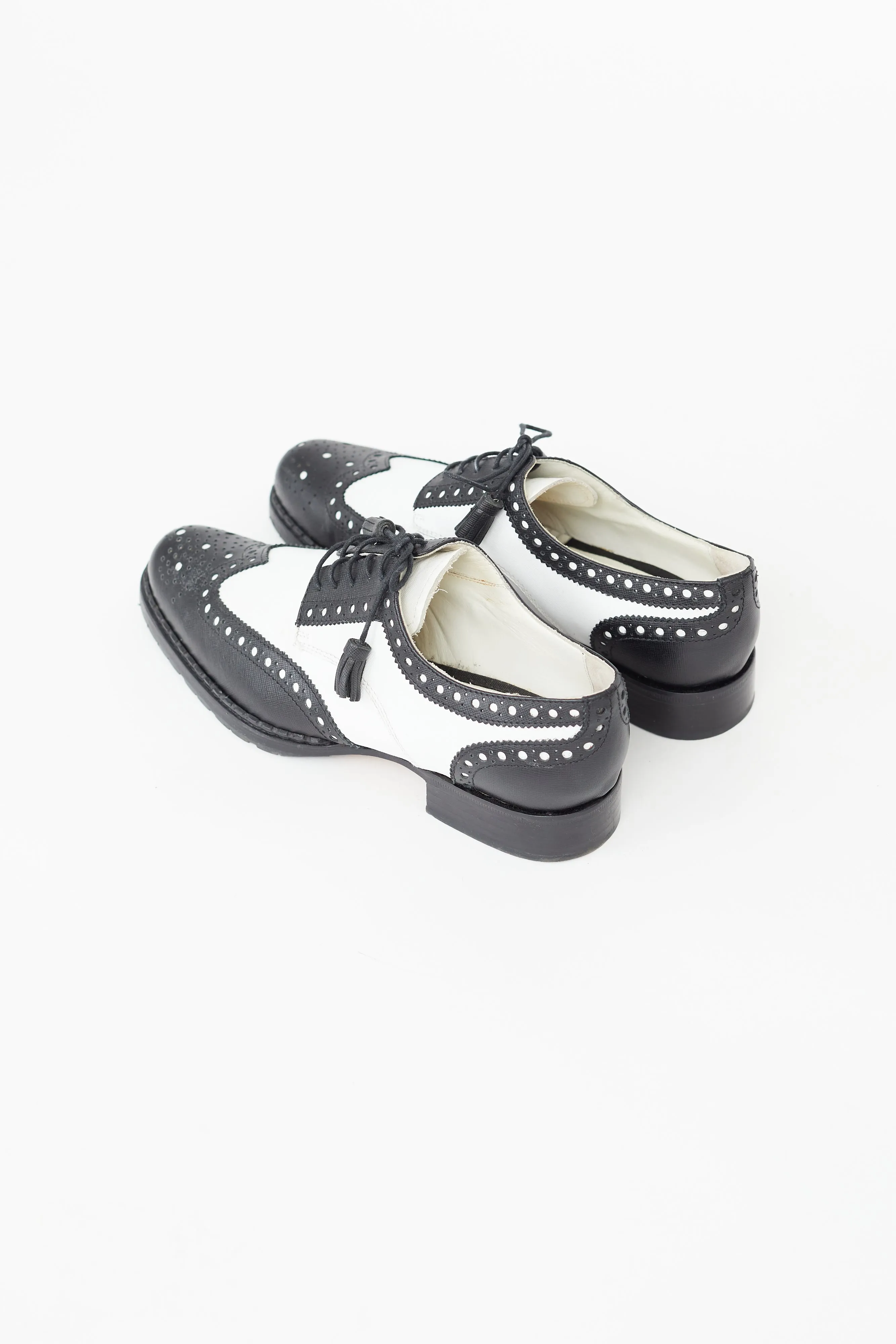Black & White Leather Brogue Oxford