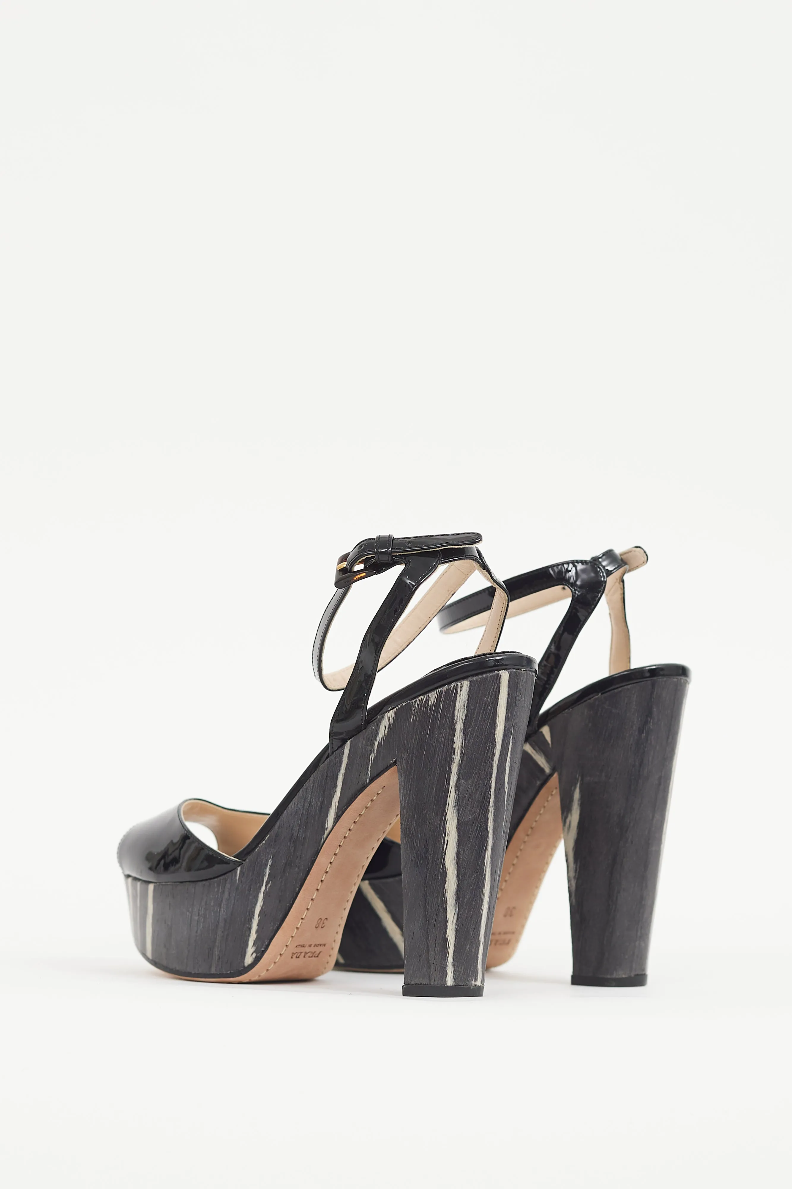 Black Patent Leather Platform Sandal