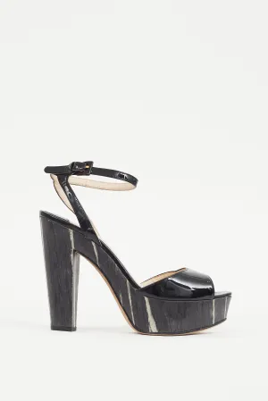 Black Patent Leather Platform Sandal