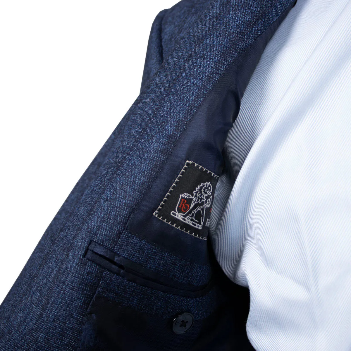 Blue Vertical Stripe 100% Wool Flannel Suit