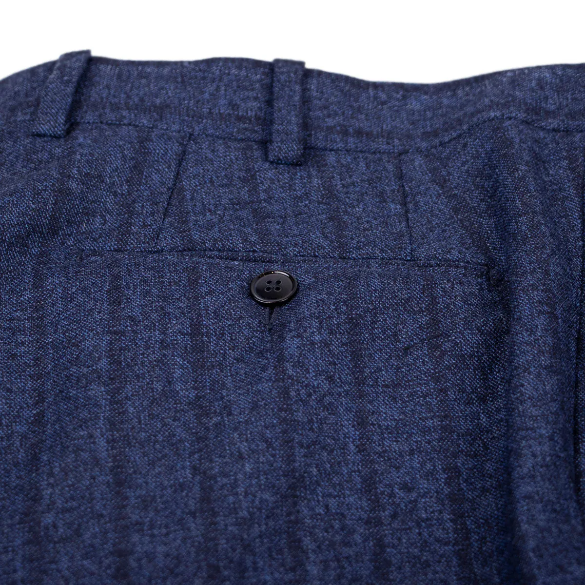 Blue Vertical Stripe 100% Wool Flannel Suit