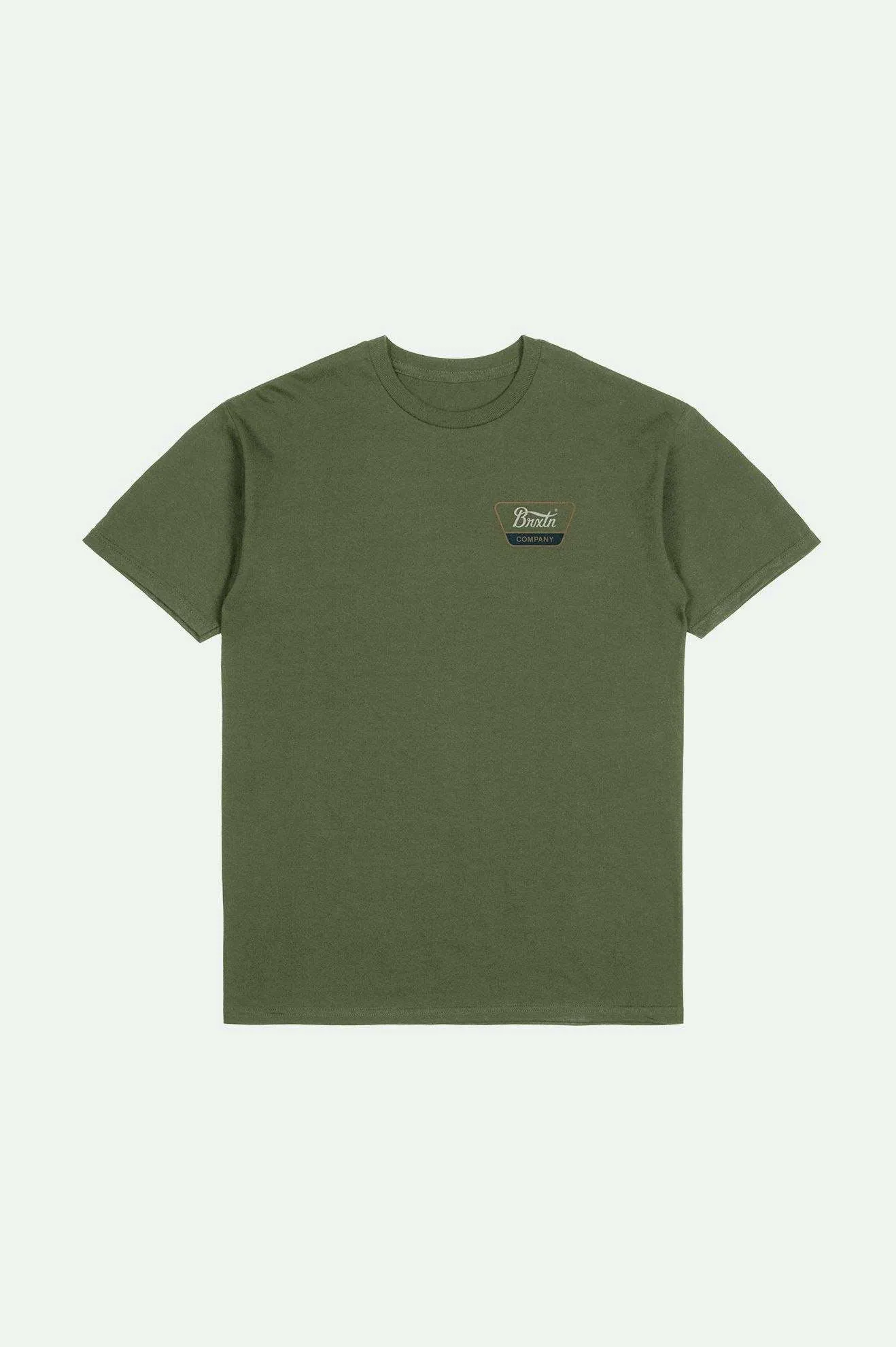 Brixton Linwood S/S Standard T-Shirt - IVY GREEN/TOBACCO BROWN/IVORY