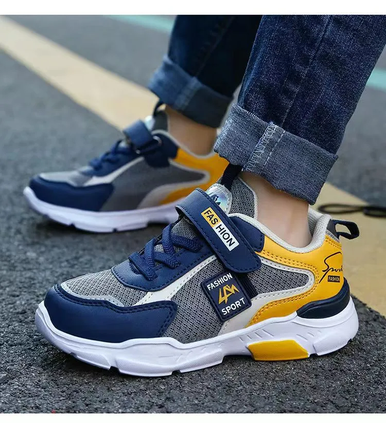 Children's Fashion Sports Shoes Boys Running Breathable Shoes Kids Winter Outdoor Lightweight Leather Sneaker - YBSD50471