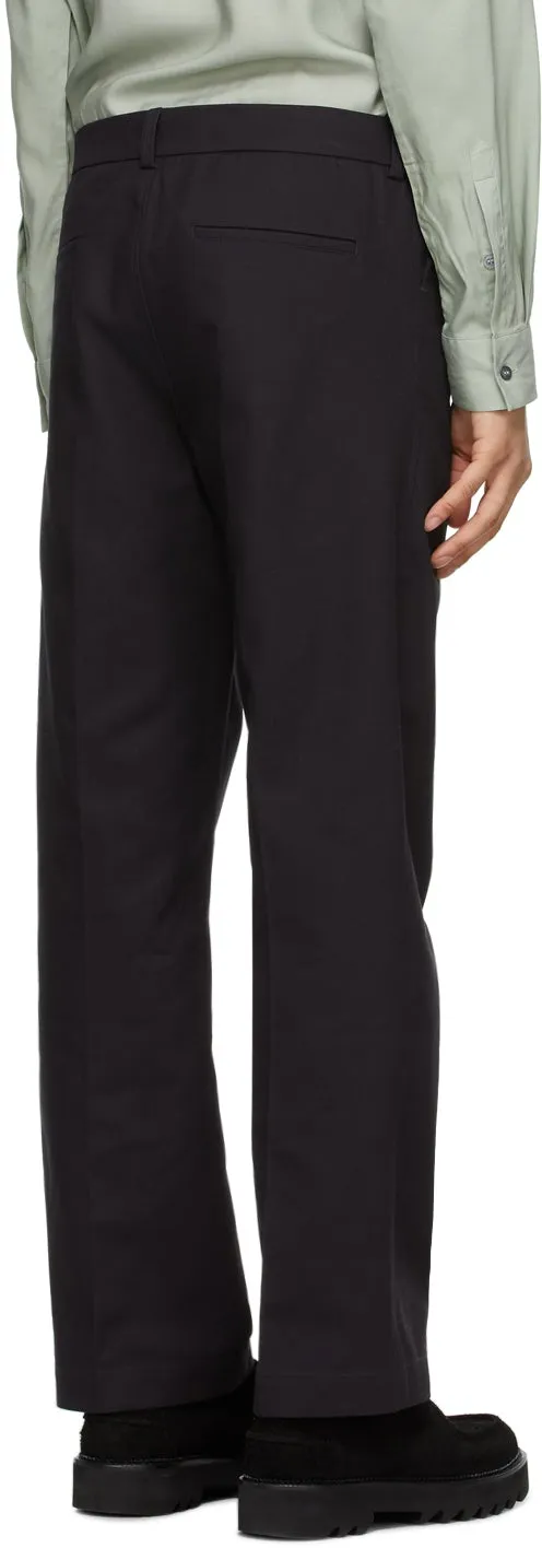 Davi Paris Black Twill 70s Trousers
