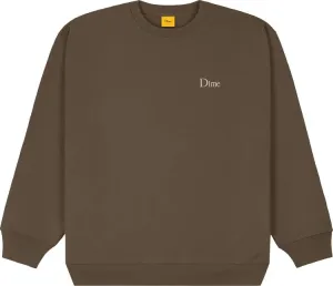 Dime Classic Small Logo Crewneck 'Walnut' Sweatshirt, brown