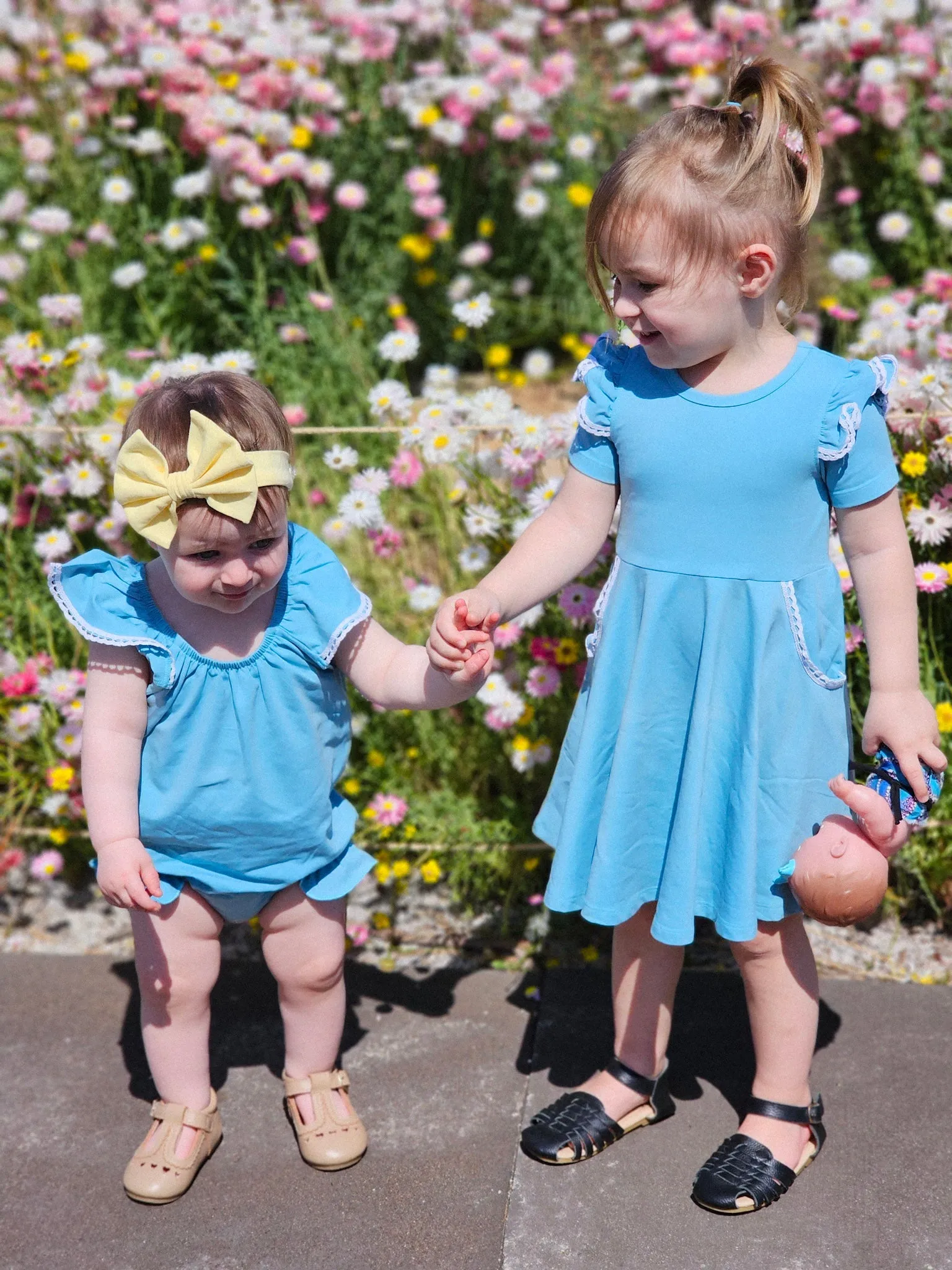 DUSTY BLUE TWIRLY GIRL DRESS