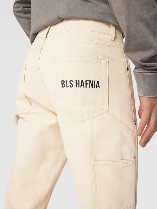 Fabric trousers with five pockets BLS HAFNIA, beige
