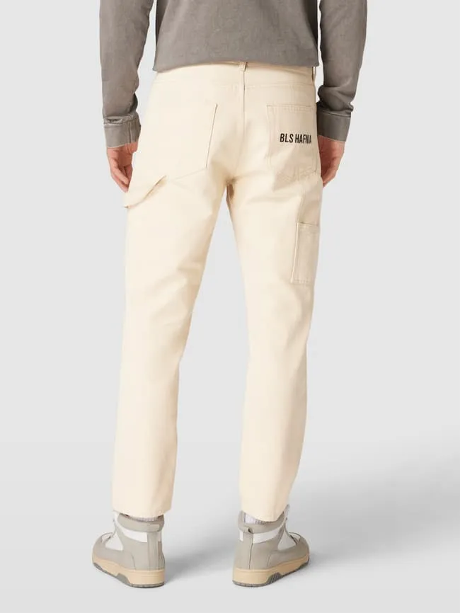 Fabric trousers with five pockets BLS HAFNIA, beige