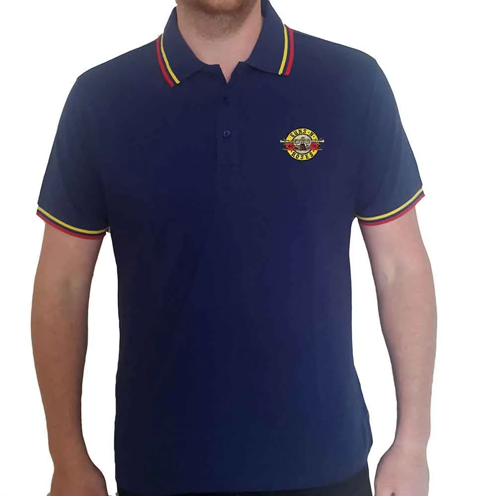 Guns N' Roses "Classic Logo" Navy Blue Polo Shirt