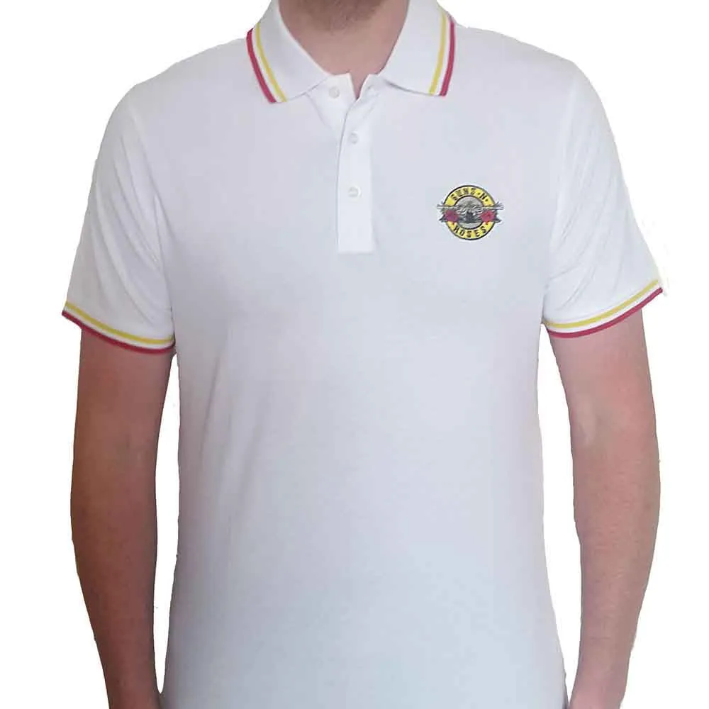 Guns N' Roses "Classic Logo" White Polo Shirt
