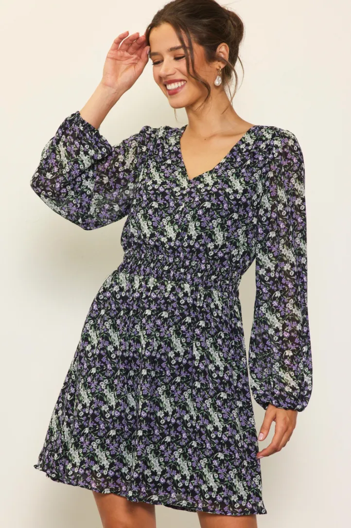 Lavender Haze Elastic Waist Dress