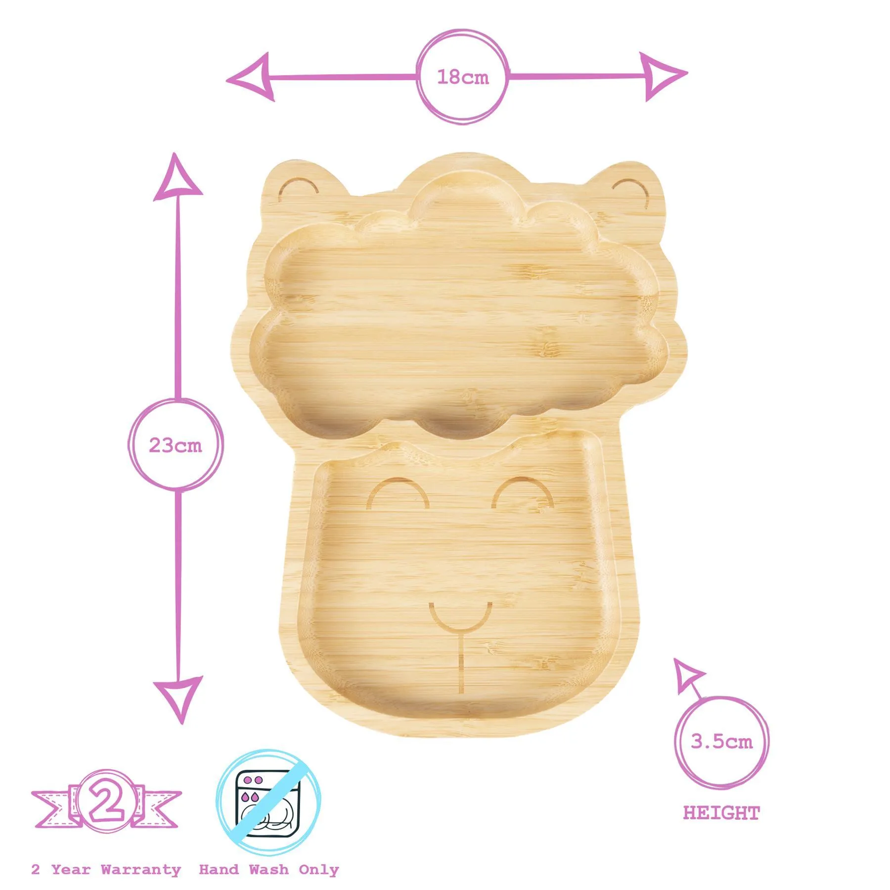 Lenny The Llama Bamboo Children's Suction Plate