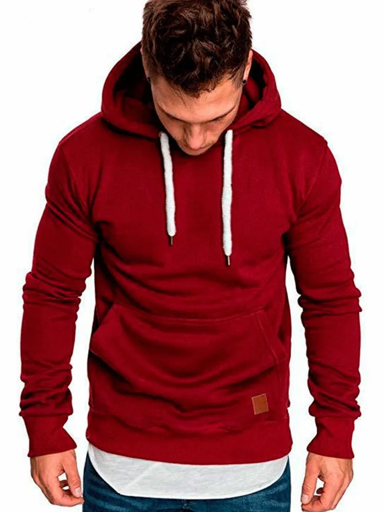 Mens Sweatshirt Long Sleeve Autumn Spring Casual Hoodies Top Tracksuits Sweatshirts Hooded Top