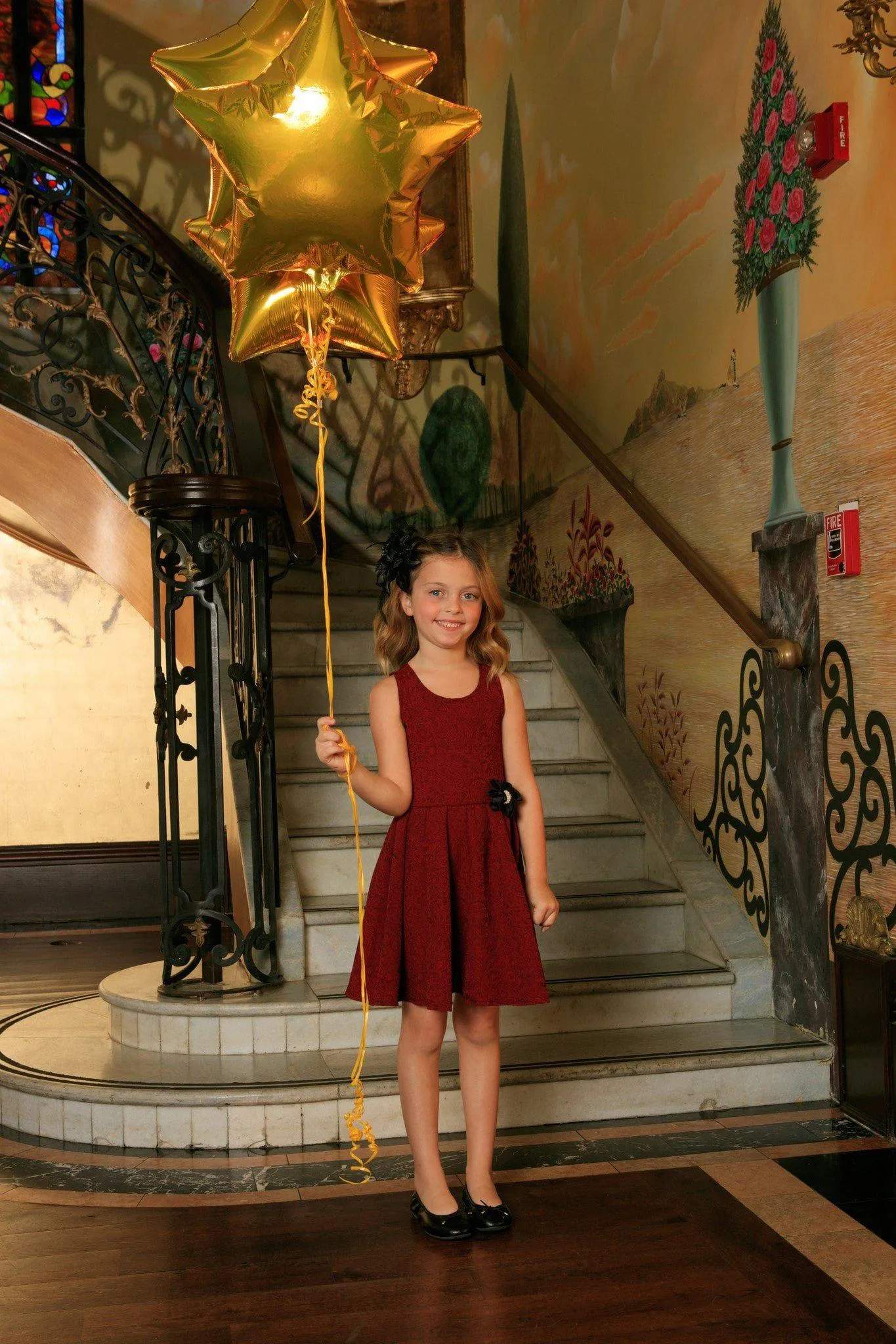 Ruby Red Floral Sleeveless Skater Fit and Flare Mother Daughter Dress