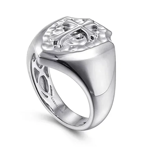 Sterling Silver Cross Signet Ring