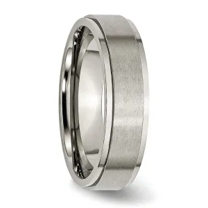 Titanium Ridge Edge 6 mm Brushed & Polished Ring