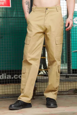 Unisex Baggy fit Khaki Baggy Cargo Trousers